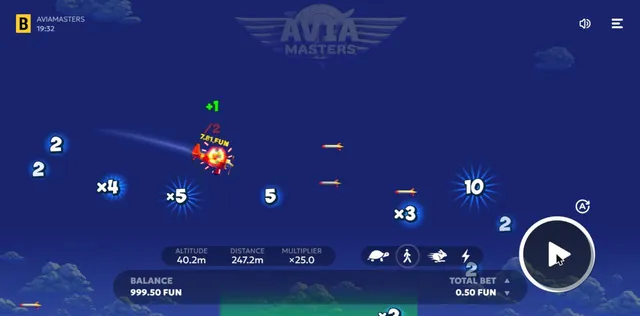 Aviamasters plane hit by a rocket, a divide by 2 symbol above the plane